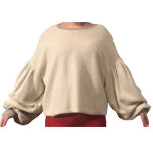 Free People Sweatshirt  Crop Top w/Drop Balloon Sleeves